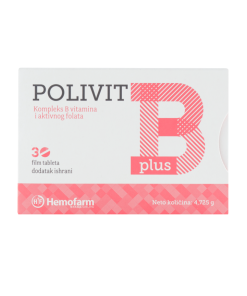 Alternative view of HEMOFARM POLIVIT B PLUS ( 30 TABLETA ), Kompleks B vitamina + folat, za smanjenje umora i iscrpljenosti