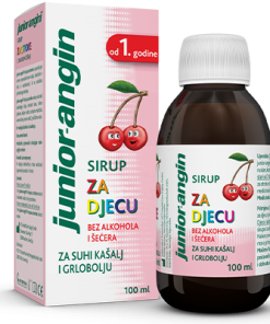 JUNIOR-ANGIN SIRUP 100ml, Za djecu,za suhi kašalj i grlobolju,okus trešnje