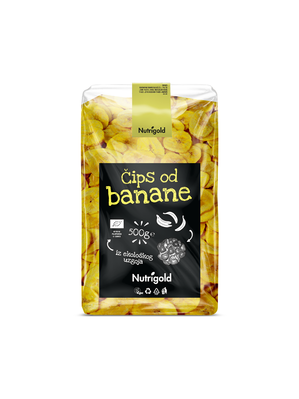 Čips od banane – Organski 500g Nutrigold